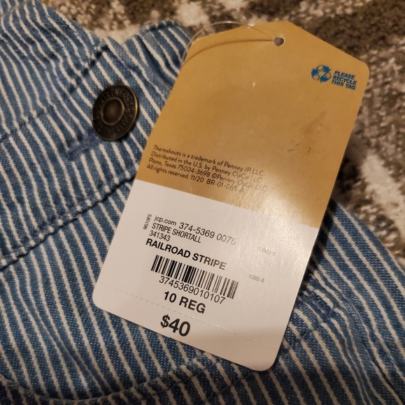 Thereabouts blue and white striped short overalls for children - Picture 6 of 6